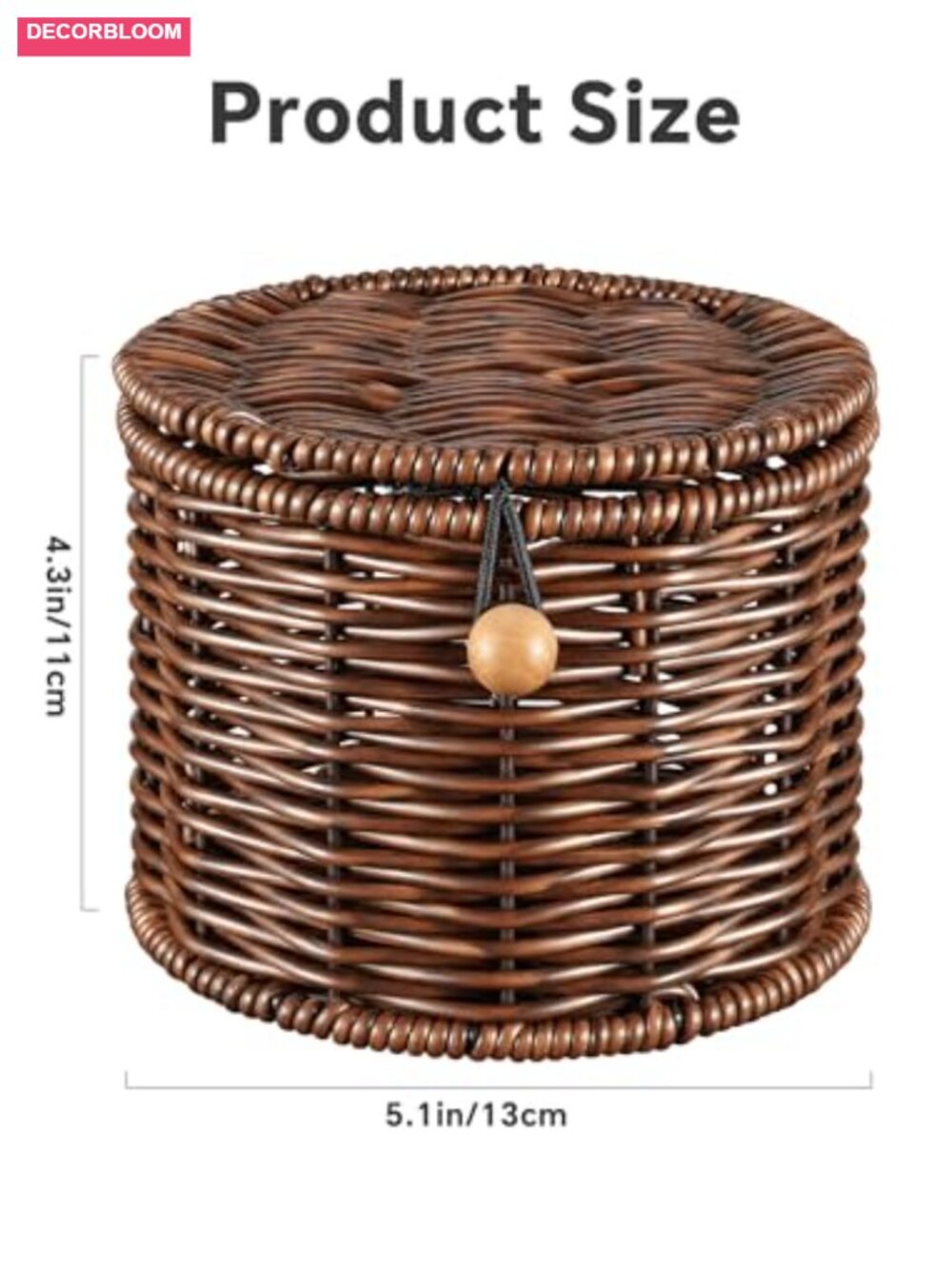 Handwoven Rattan-Style Garlic Keeper for Counter, Holds 8-10 Bulbs, Wide Opening - Picture 2 of 5